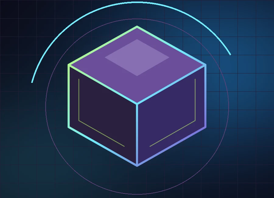 Unity assets — original neon cube illustration