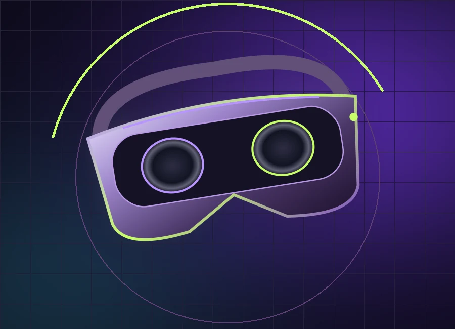 VR marketplaces — original neon vr illustration