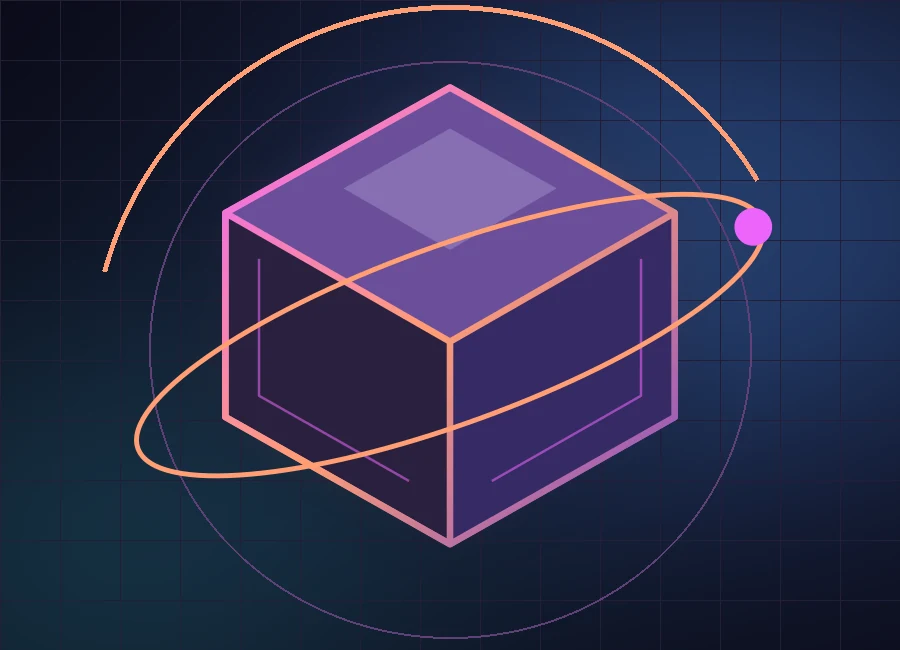 Web3 gaming — original neon web3 illustration
